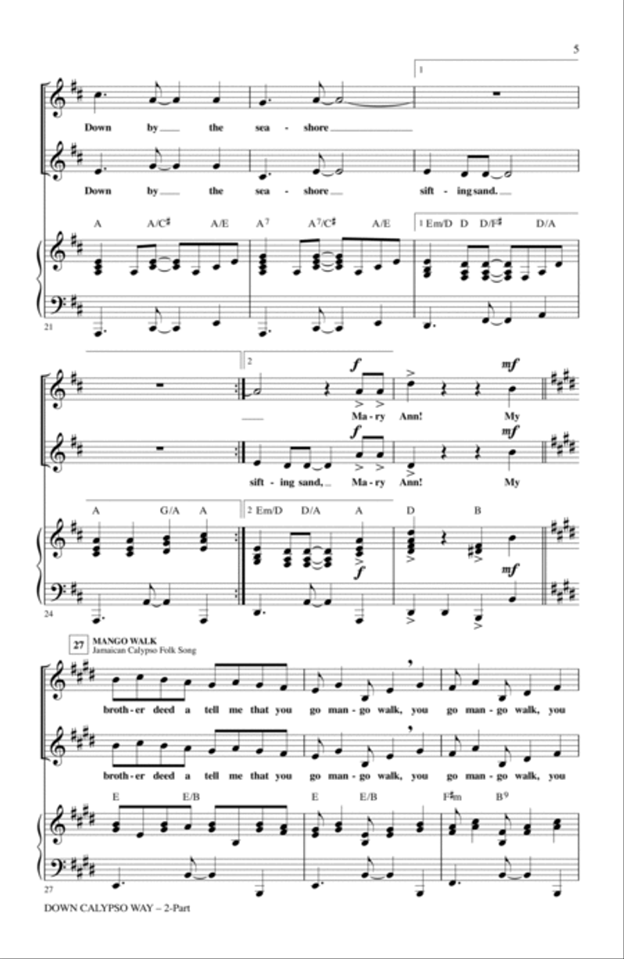 Down Calypso Way 2-Part scores gallery preview page 3