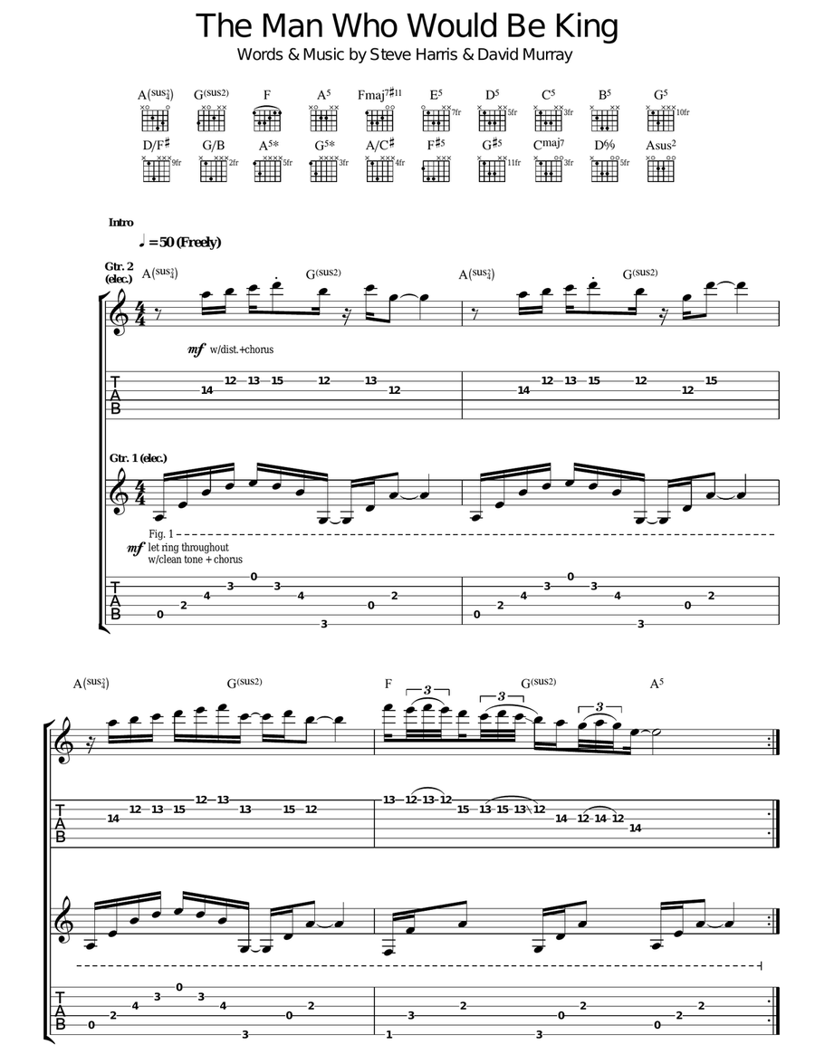 The Man Who Would Be King Acoustic Guitar scores gallery preview page 1