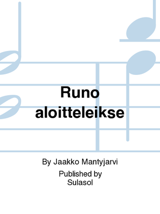 Book cover for Runo aloitteleikse