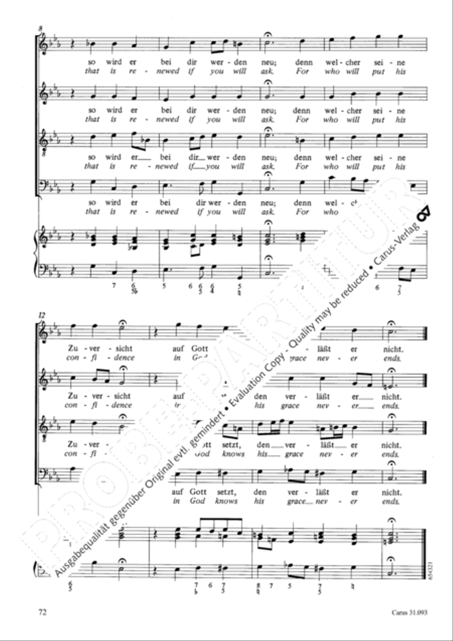 All those who seek God's sov'reign guidance (Wer nur den lieben Gott lasst walten) 4-Part scores gallery preview page 73
