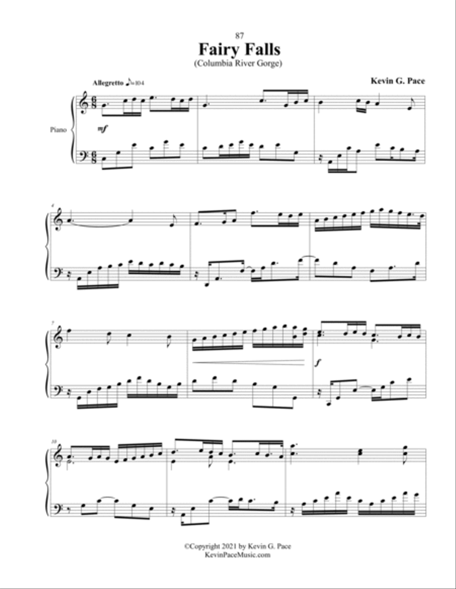 Fairy Falls, original piano solo Piano Solo scores gallery preview page 2