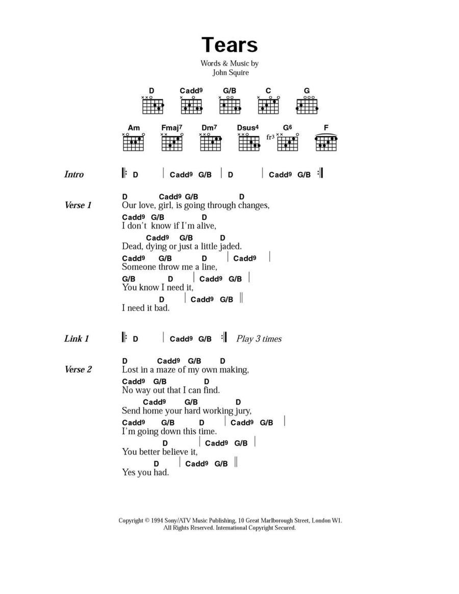 Tears Easy Guitar scores gallery preview page 1
