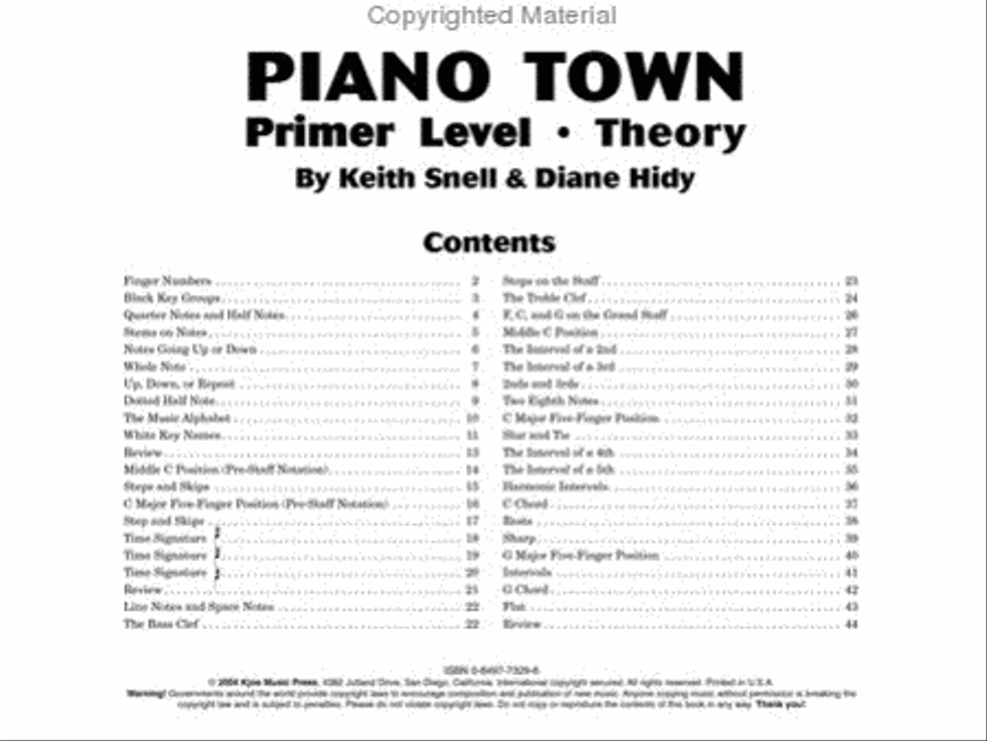 Piano Town, Theory - Primer