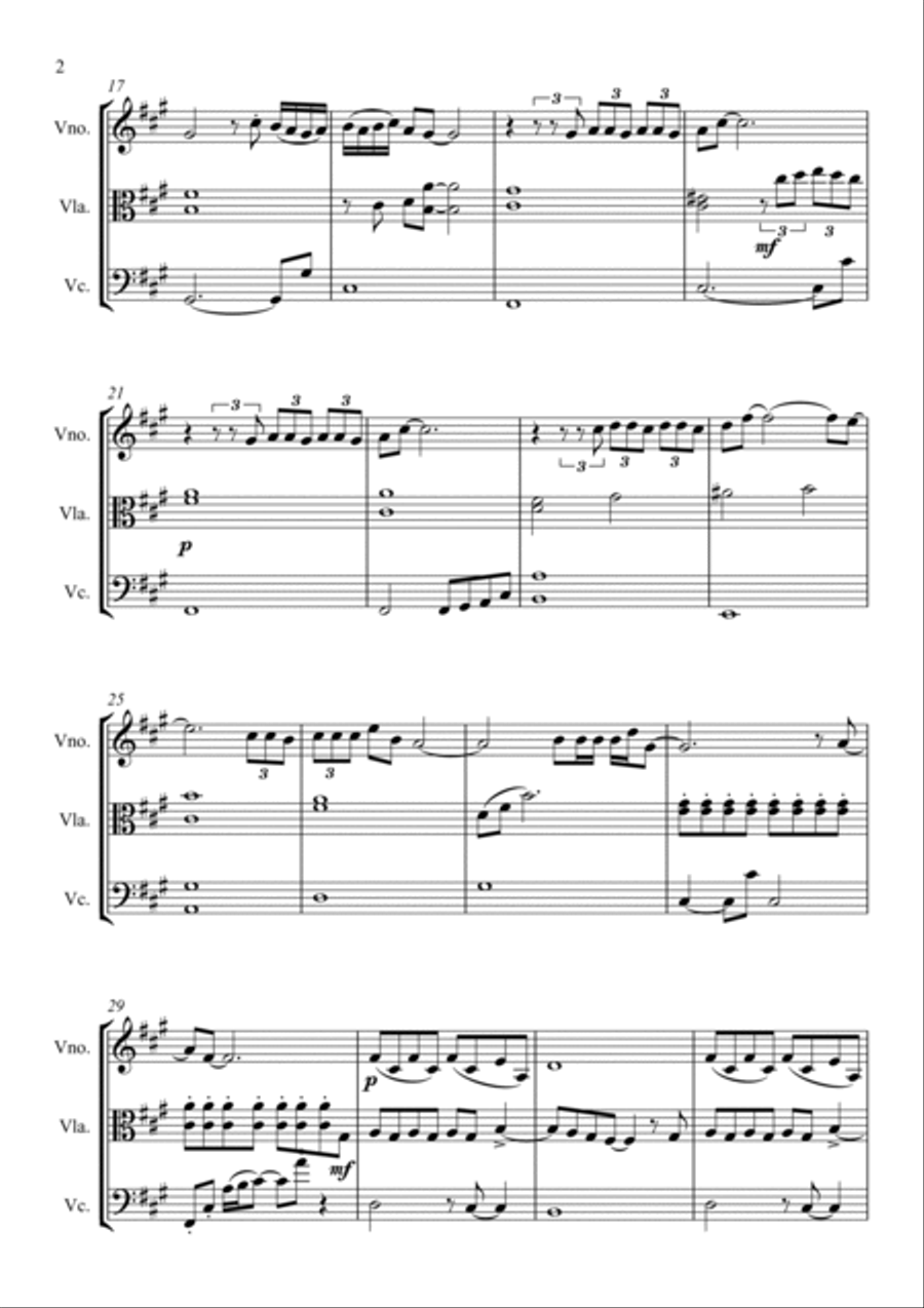 Voce Me Vira A Cabeca (me Tira Do Serio) String Trio scores gallery preview page 2