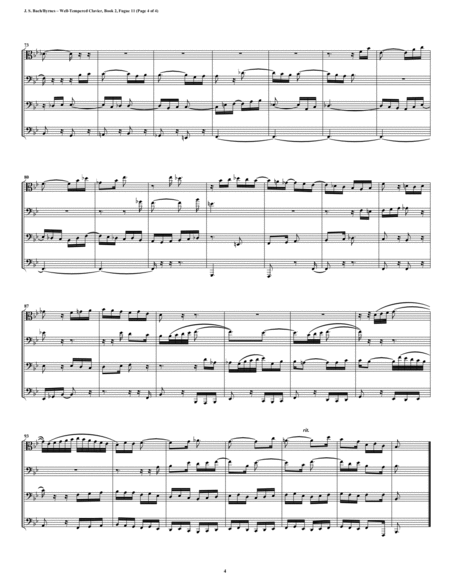 Fugue 11 from Well-Tempered Clavier, Book 2 (Trombone Quartet) image number null
