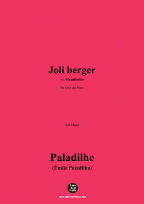Paladilhe-Joli berger(pour une ou deux voix ad lib.),in A Major
