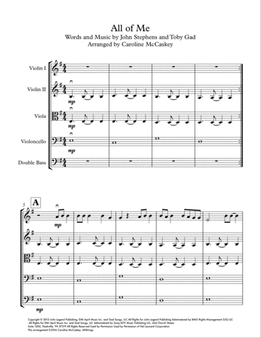 All Of Me All Of Me String Orchestra scores gallery preview page 2