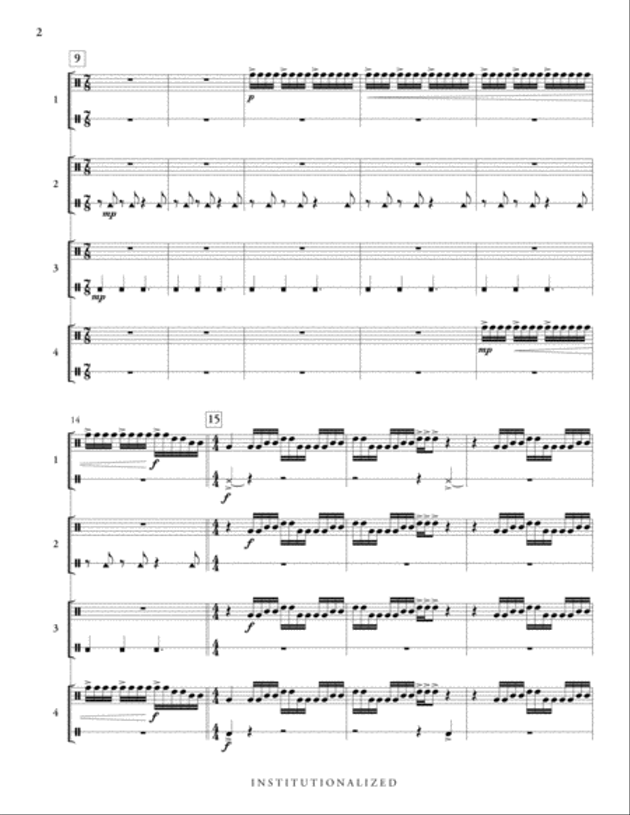 Institutionalized Institutionalized Percussion Ensemble scores gallery preview page 4