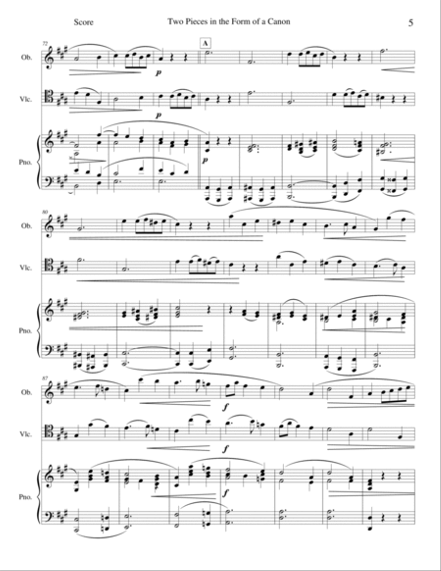 Two Pieces in the Form of a Canon Oboe scores gallery preview page 5