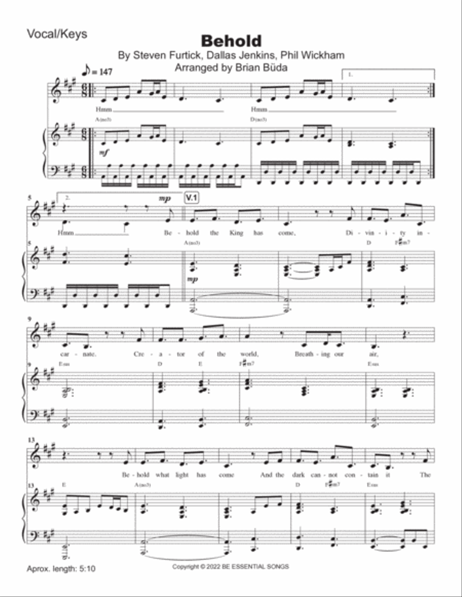 Behold Piano, Vocal, Guitar scores gallery preview page 2