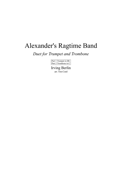 Alexander's Ragtime Band. Duet for Trumpet and Trombone image number null