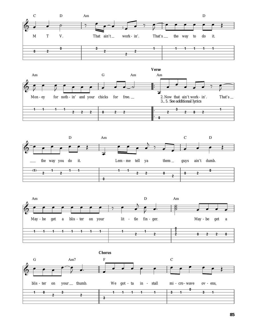 Money For Nothing Acoustic Guitar scores gallery preview page 2