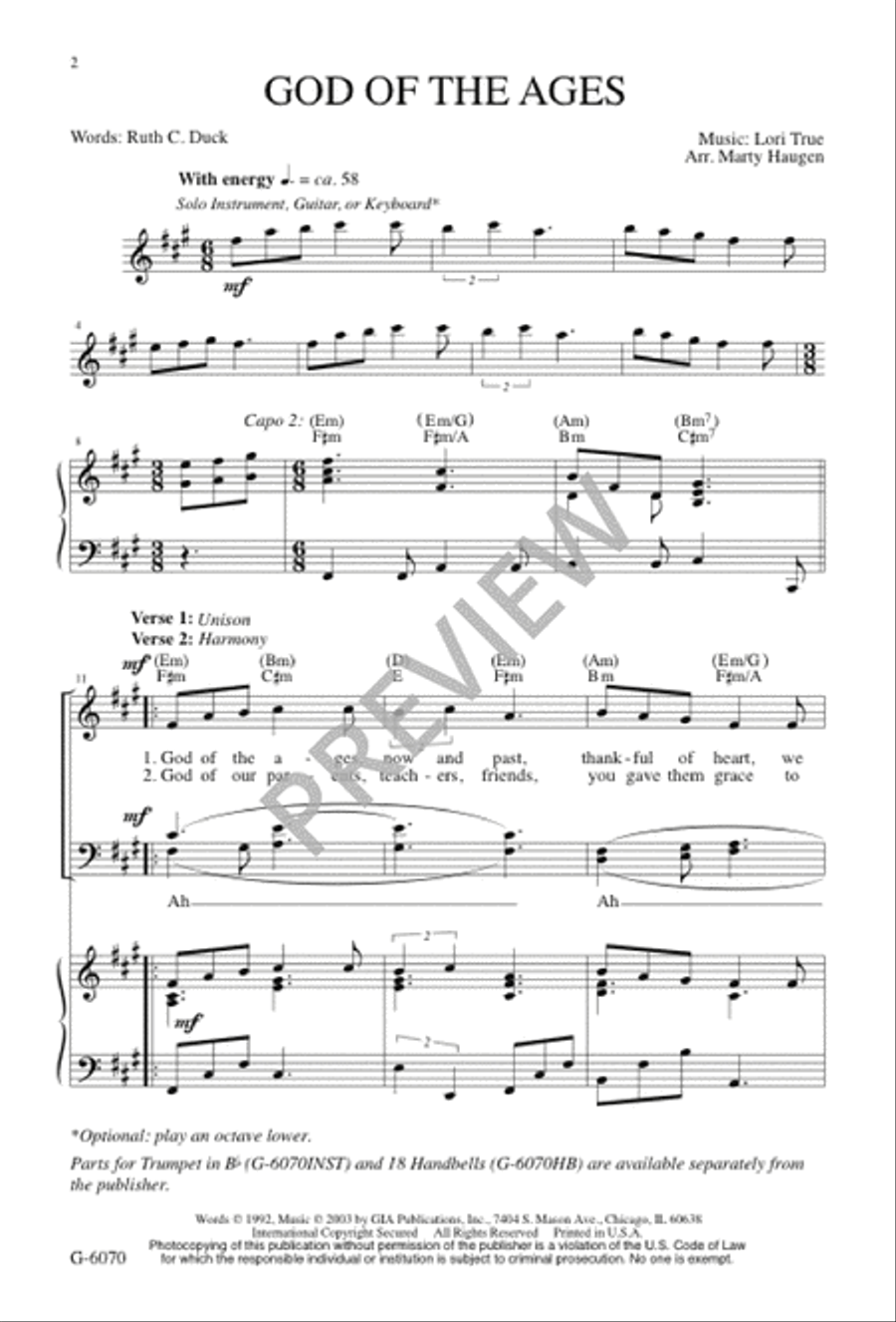 God of the Ages 4-Part scores gallery preview page 1