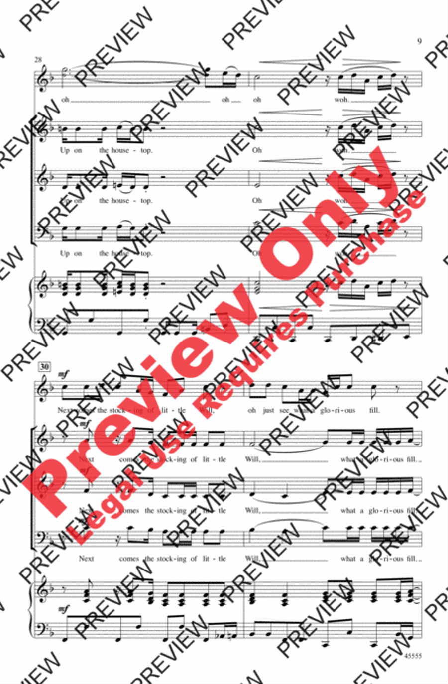 Up on the Housetop 3-Part scores gallery preview page 9