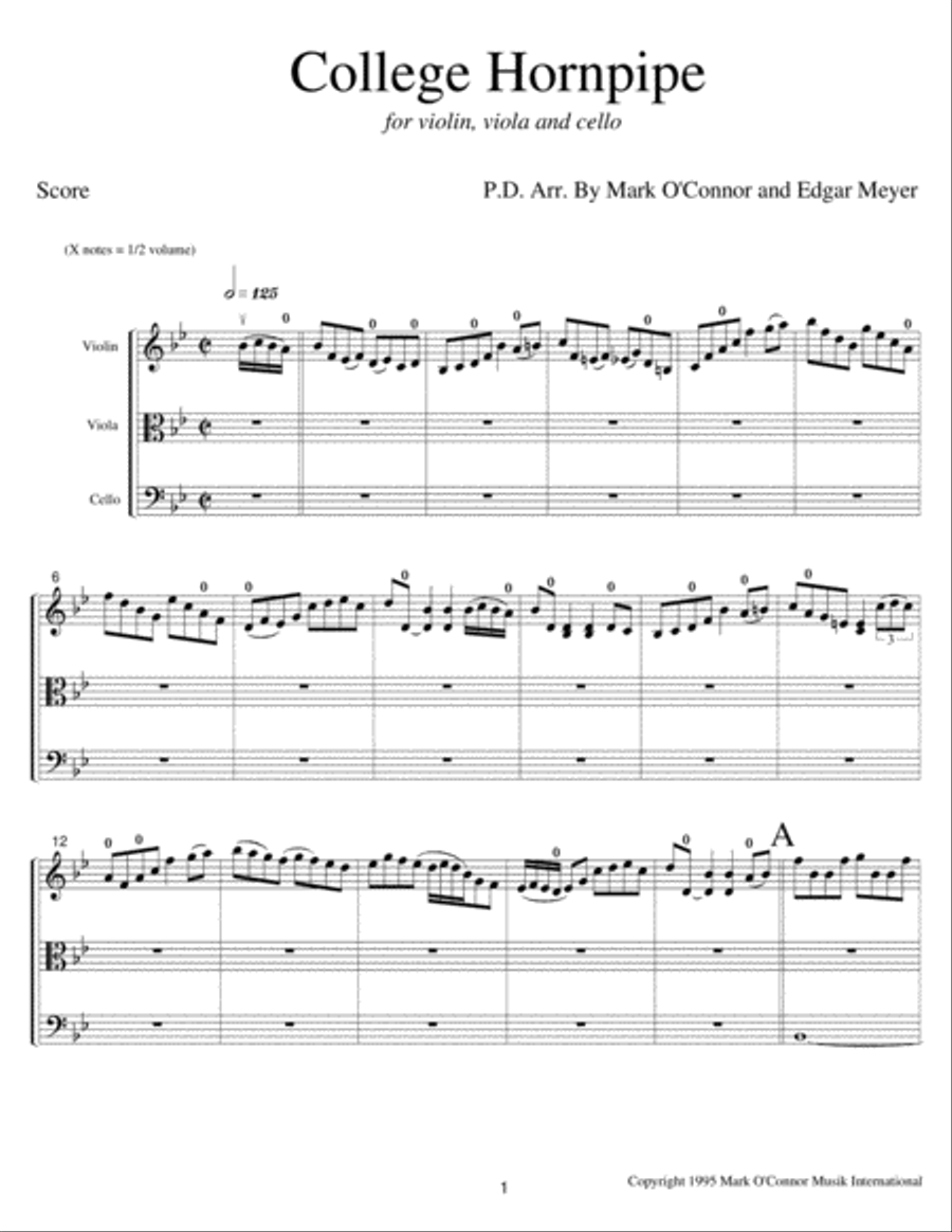 College Hornpipe (score - vln, vla, cel) image number null