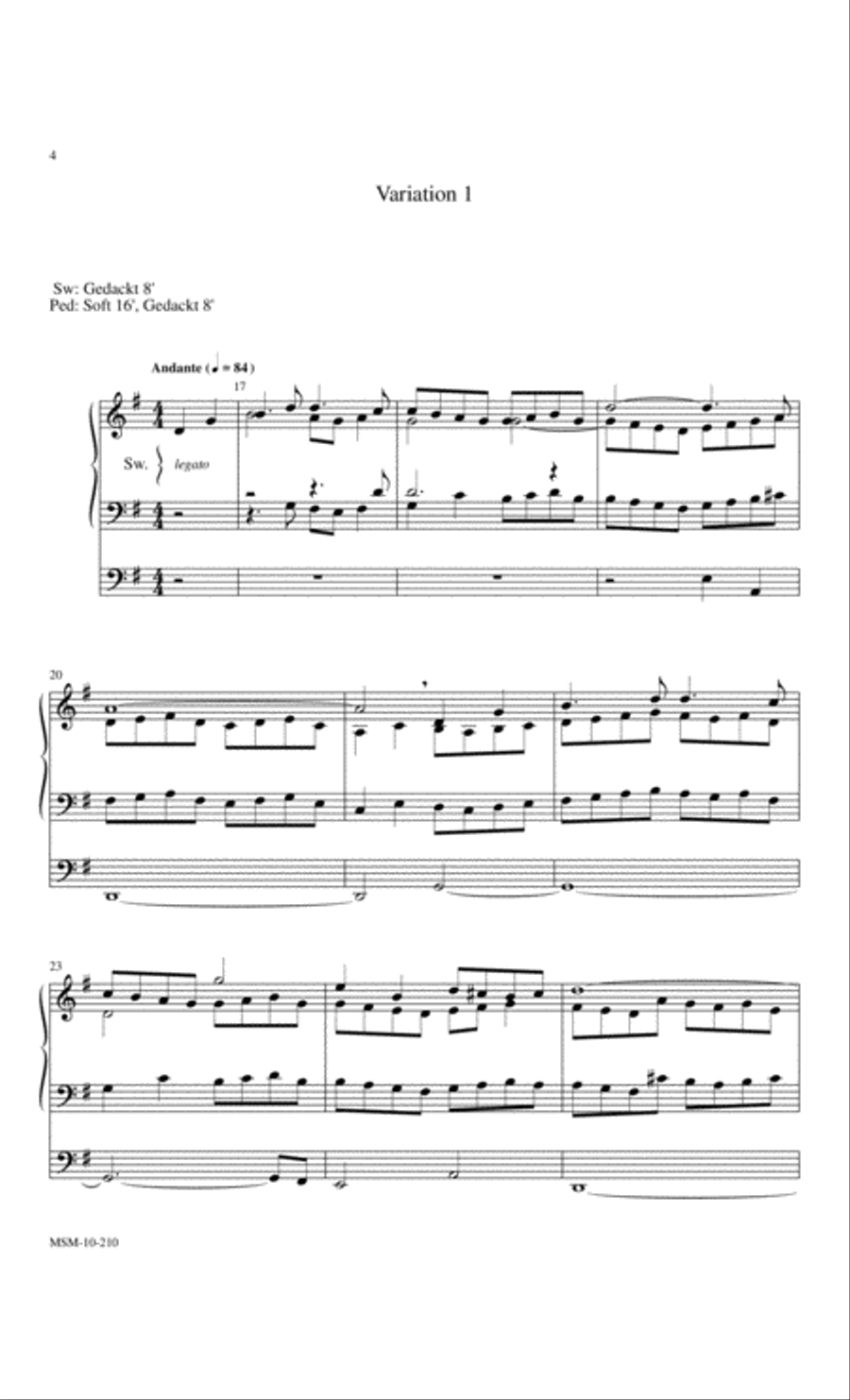 Morning Star, O Cheering Sight! Theme and Variation for Organ on Morgenstern Organ scores gallery preview page 3