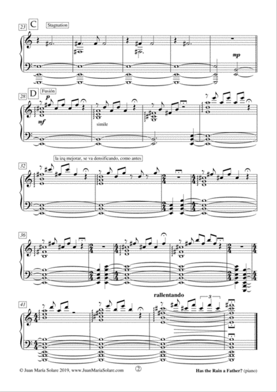 Has the Rain a Father? [Piano OR Guitar] Classical Guitar scores gallery preview page 5