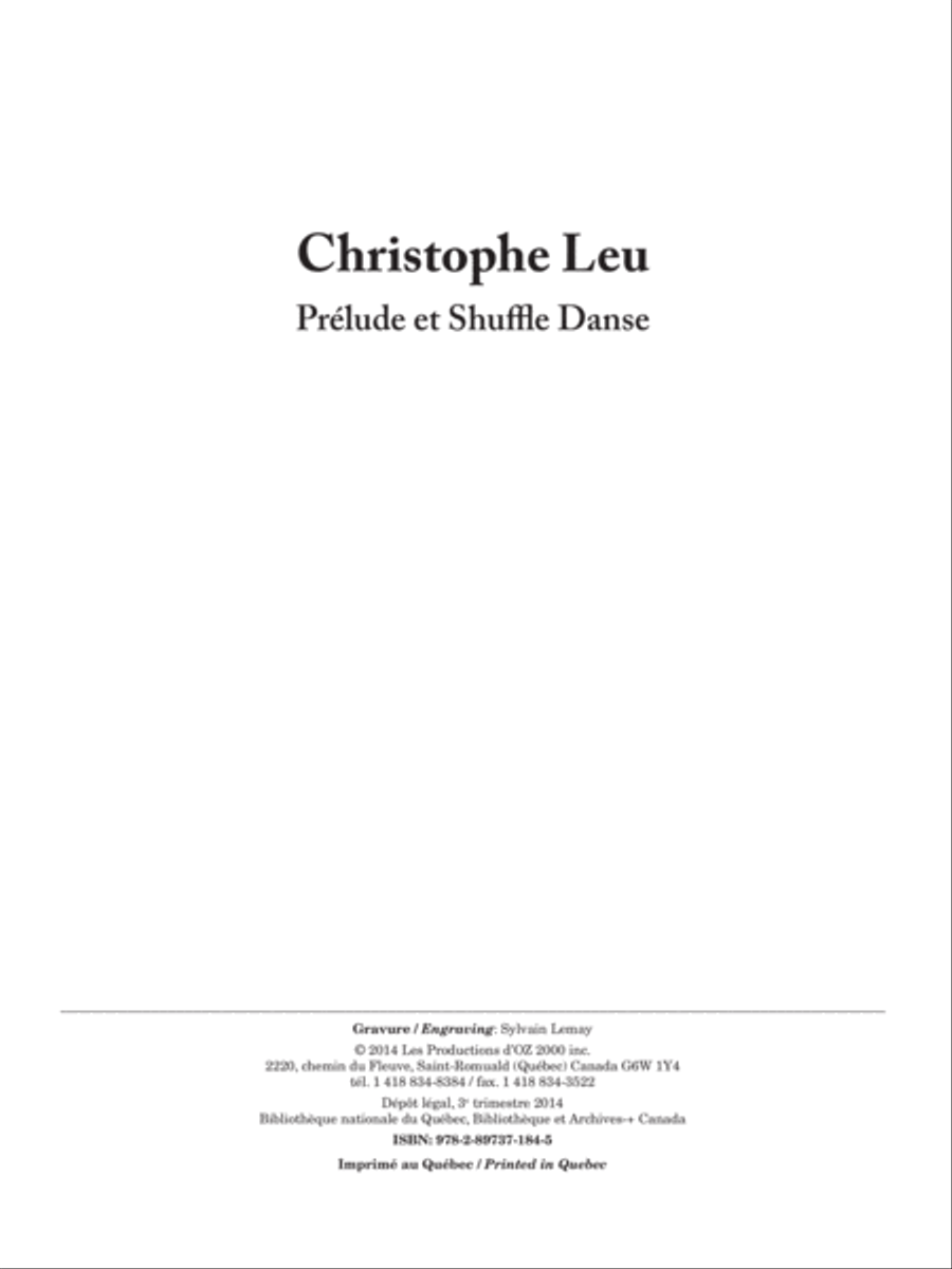 Prélude et Shuffle Danse Prélude et Shuffle Danse Classical Guitar scores gallery preview page 1