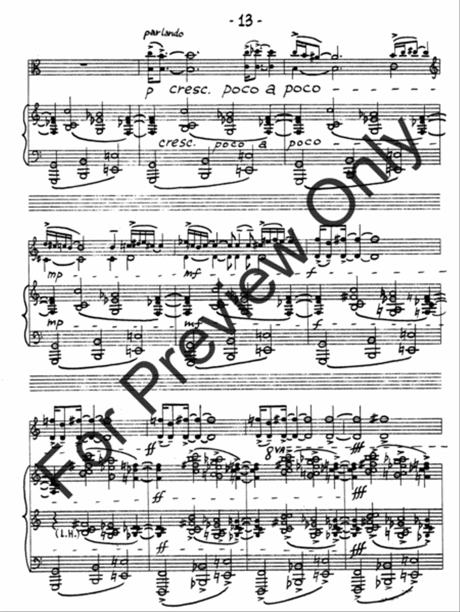 Sonata For Viola and Piano Piano Accompaniment scores gallery preview page 16