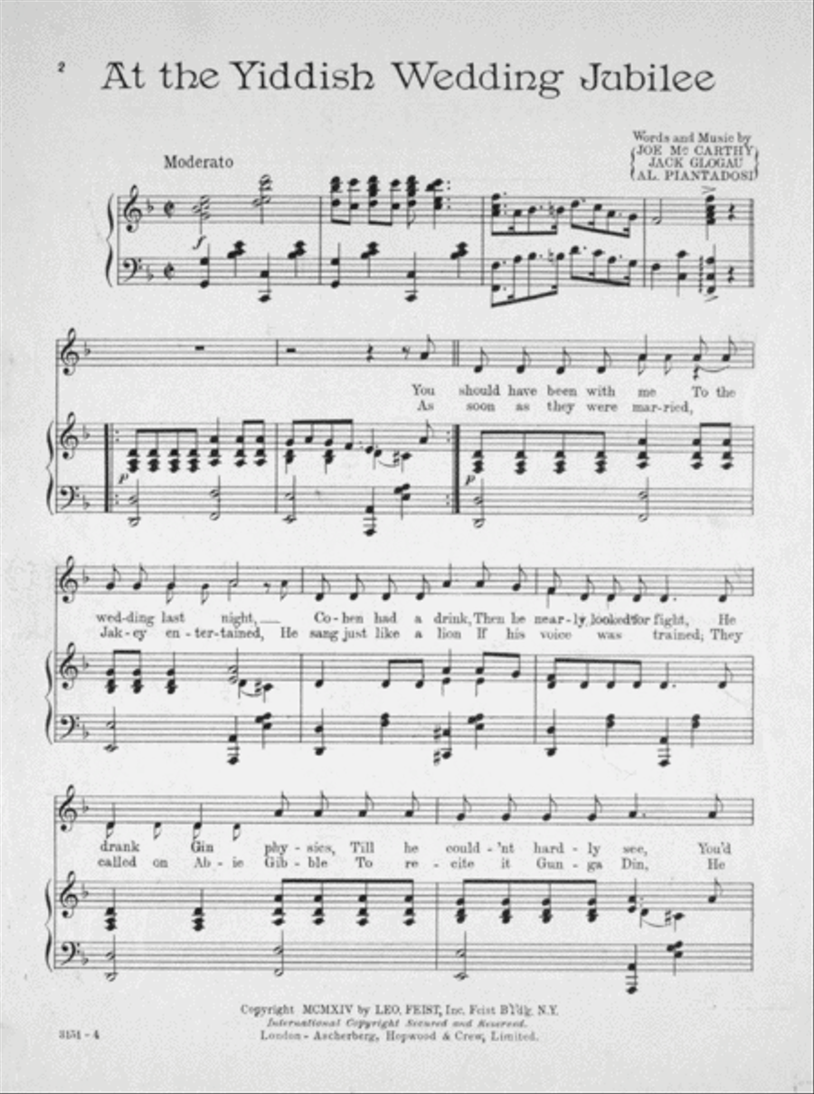 At the Yiddish Wedding Jubilee Voice scores gallery preview page 2