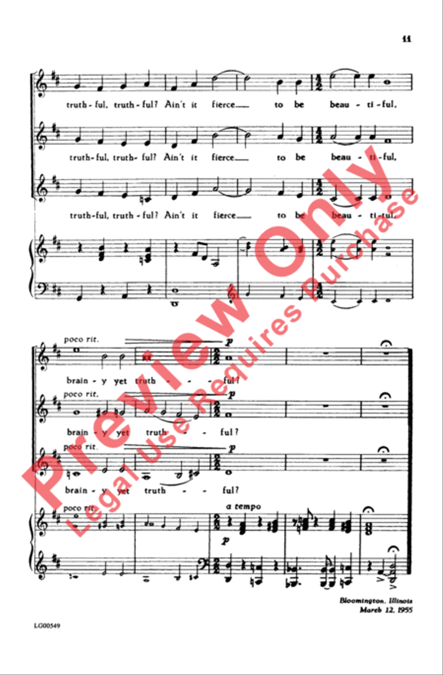 Beautiful Yet Truthful Women's Choir scores gallery preview page 11