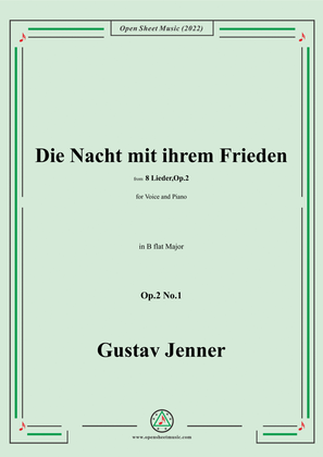 Book cover for Jenner-Die Nacht mit ihrem Frieden,in B flat Major,Op.2 No.1