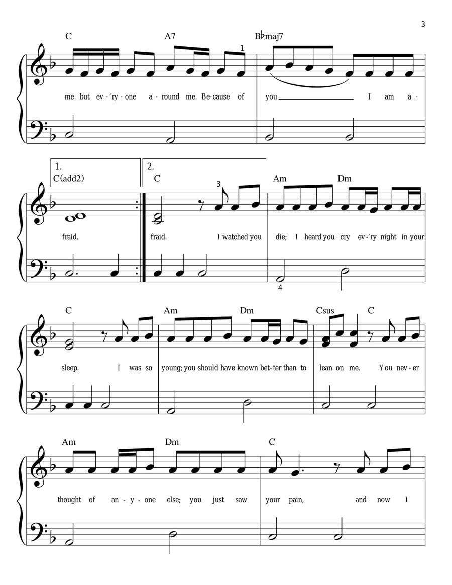 Because Of You Because Of You Easy Piano scores gallery preview page 3