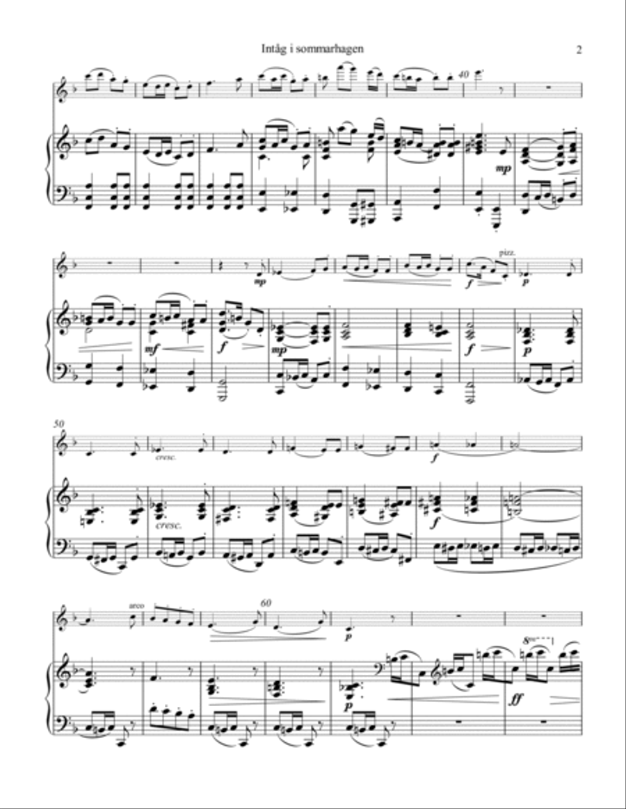 Intåg i sommarhagen for violin and piano Violin Solo scores gallery preview page 3