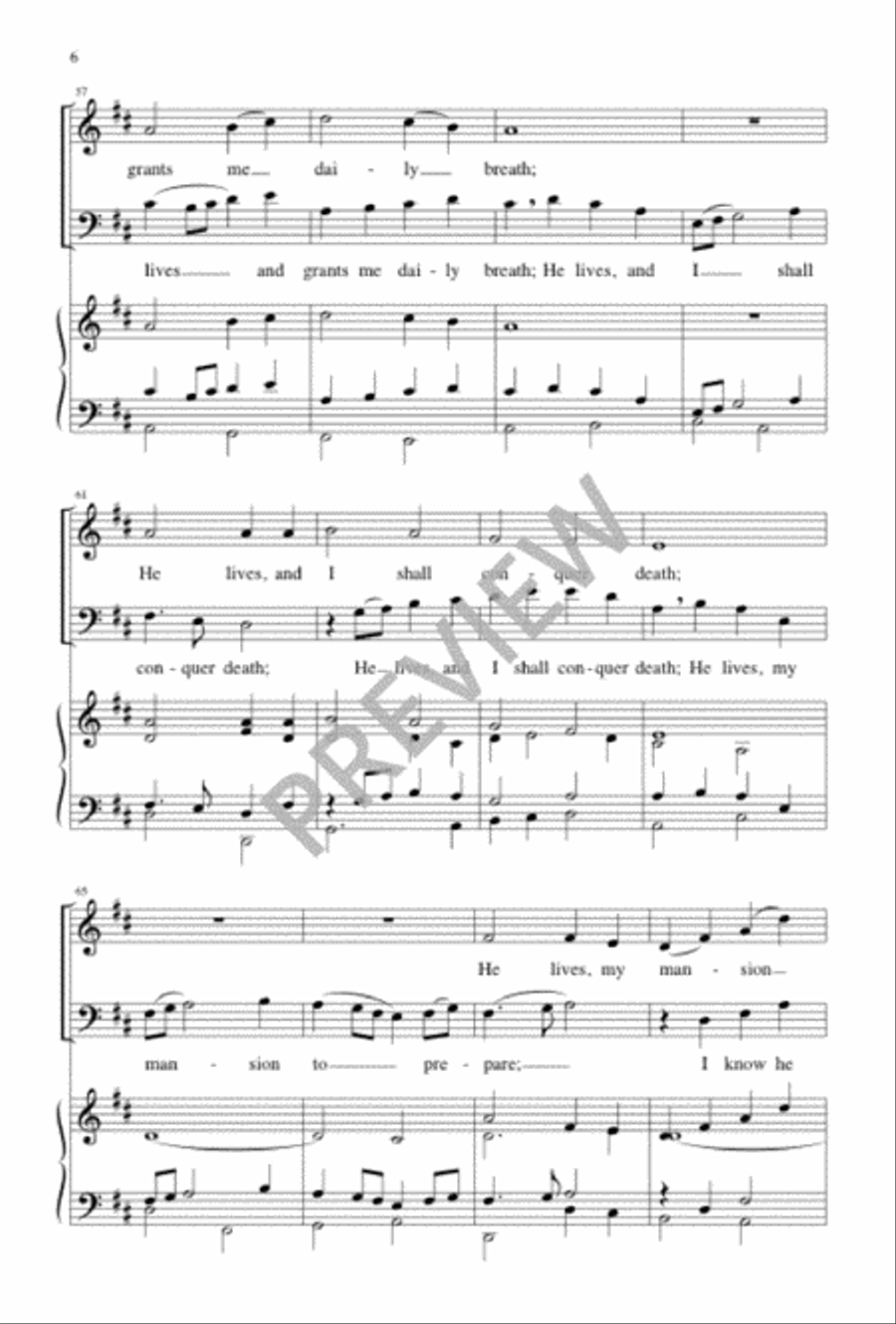I Know That My Redeemer Lives 4-Part scores gallery preview page 6