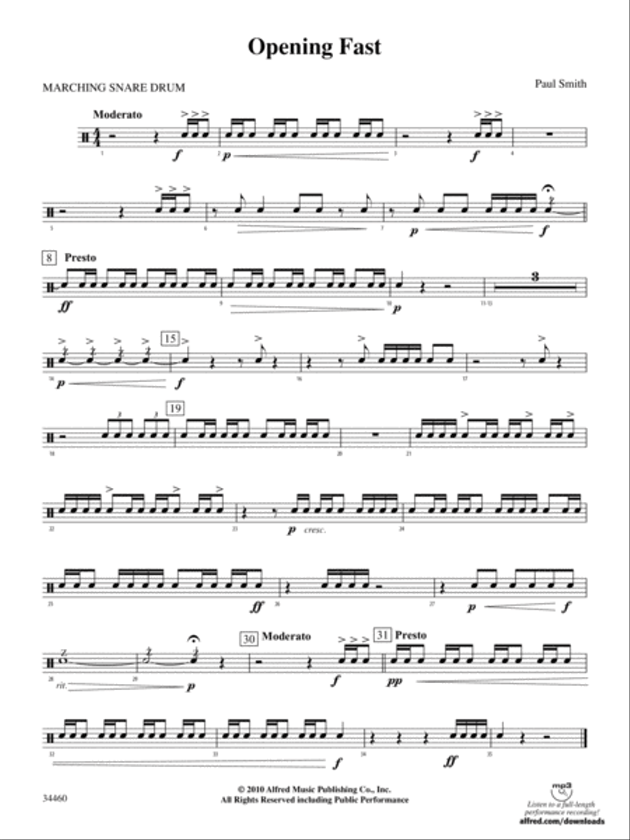 OPENING FAST/PERC ENS: 2nd Percussion Percussion Ensemble scores gallery preview page 1