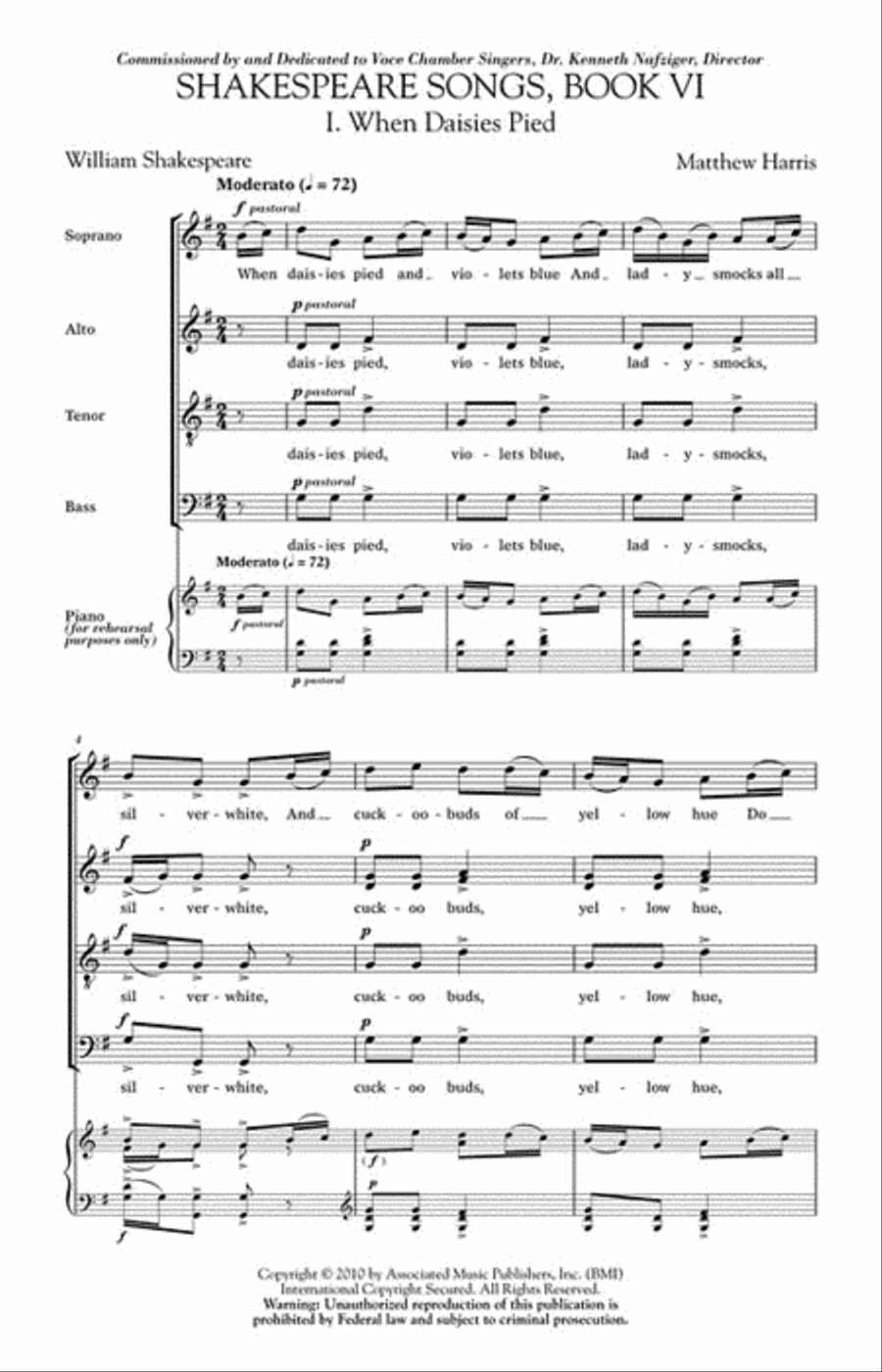 Shakespeare Songs, Book VI 4-Part scores gallery preview page 2