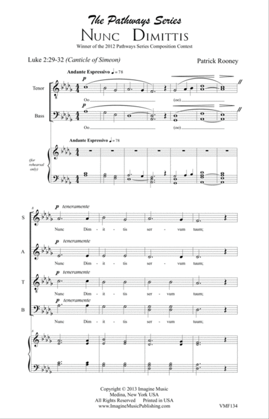 Nunc Dimittis Nunc Dimittis 4-Part scores gallery preview page 1