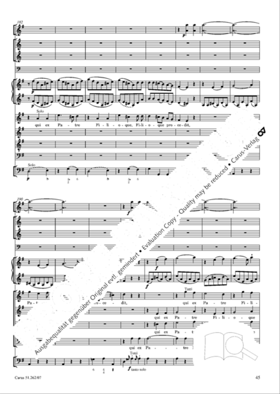 Missa longa in C major (Missa longa in C) 4-Part scores gallery preview page 46