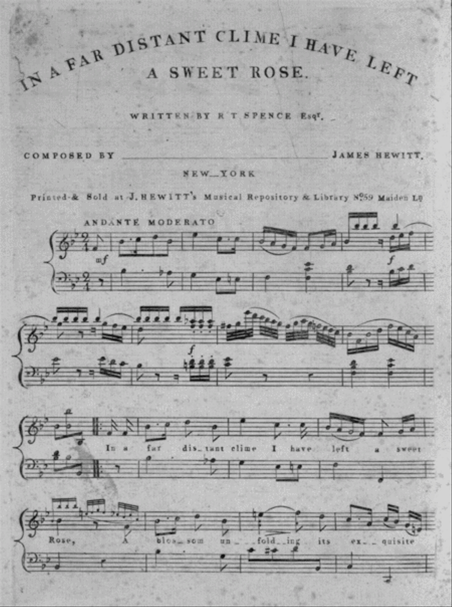 In a Far Distant Clime I Have Left A Sweet Rose Voice scores gallery preview page 1