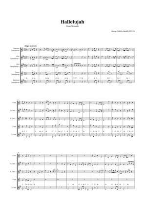 Hallelujah by Handel for Sax Quintet