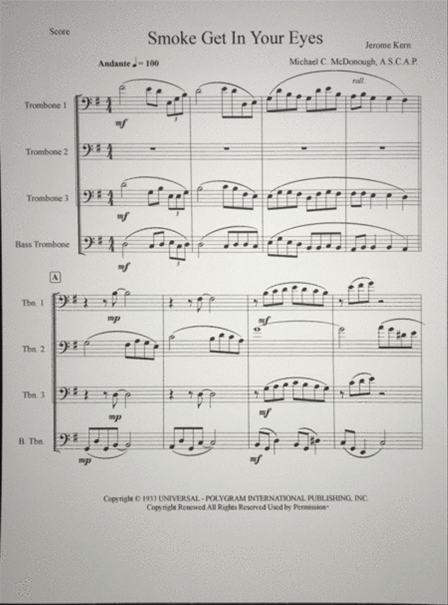 Smoke Gets In Your Eyes Smoke Gets In Your Eyes Trombone Solo scores gallery preview page 2