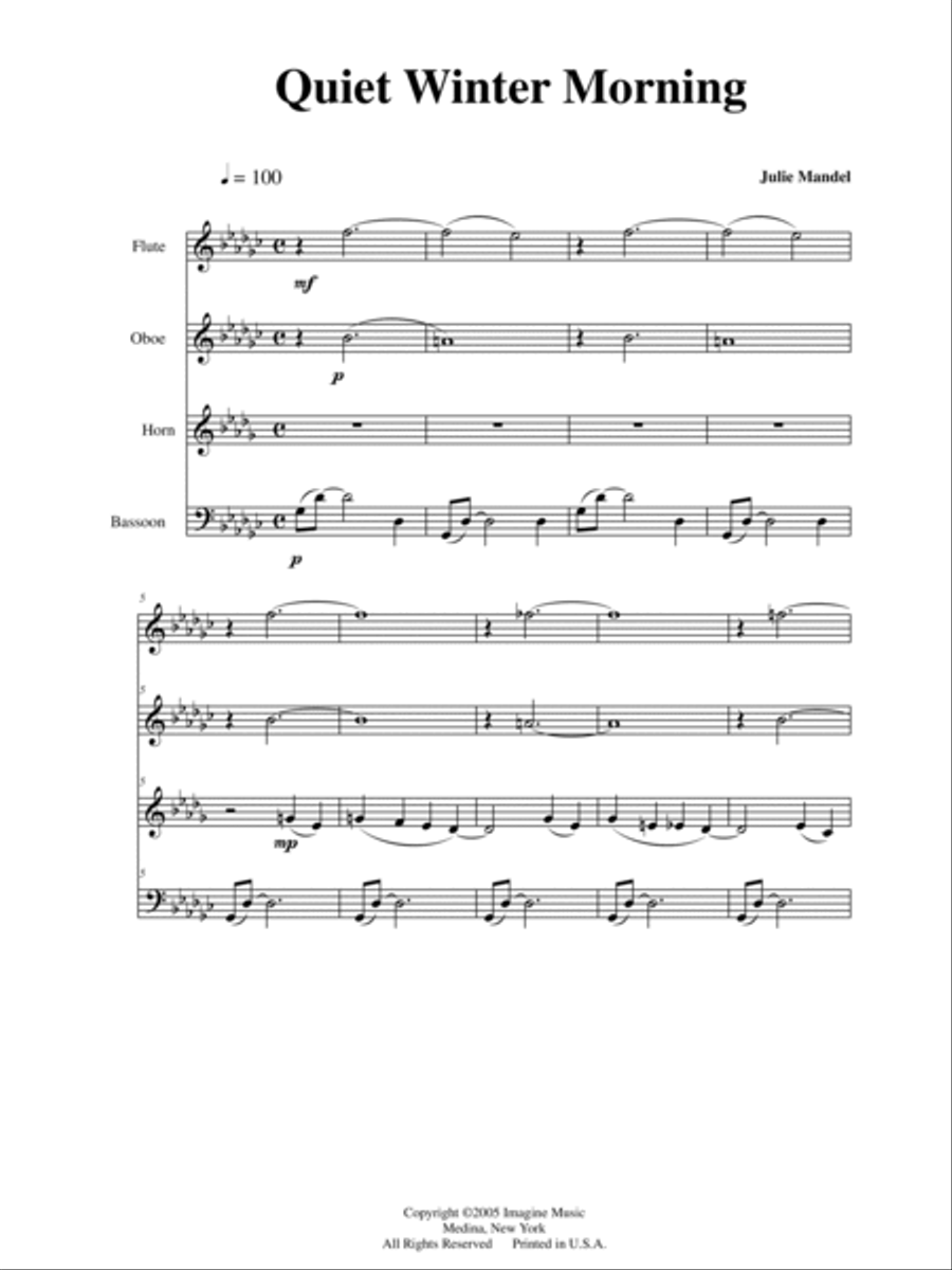 Quiet Winter Morning Quiet Winter Morning Bassoon scores gallery preview page 2