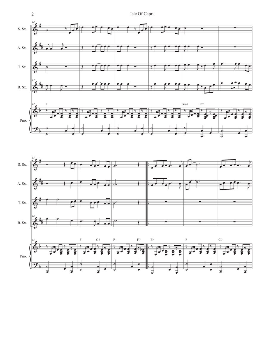 Isle Of Capri Saxophone Quartet scores gallery preview page 2