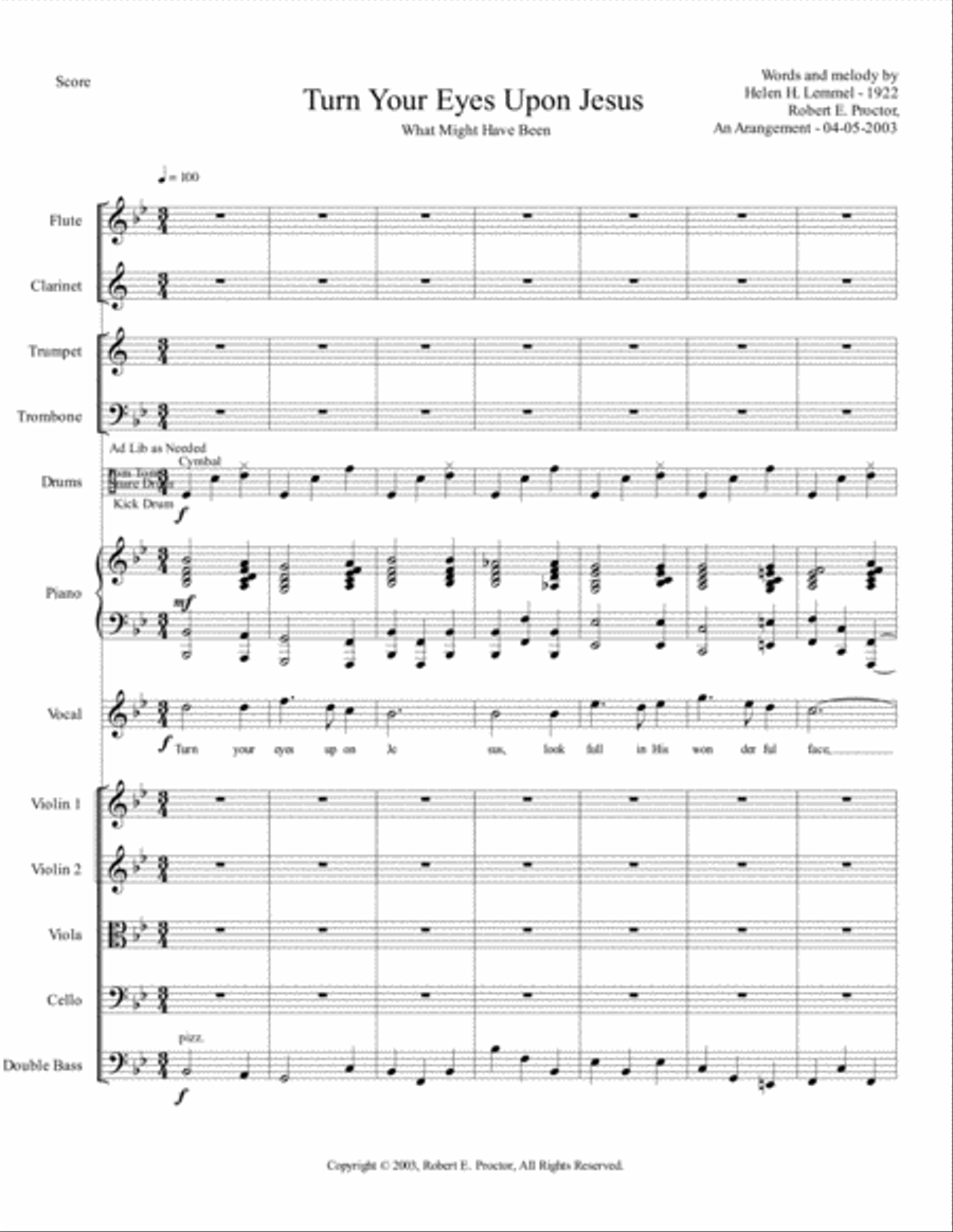 Turn Your Eyes Upon Jesus Full Orchestra scores gallery preview page 1
