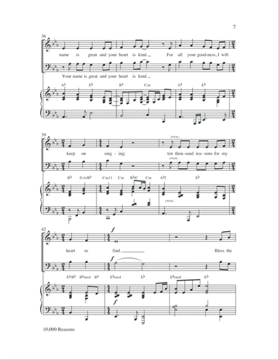 10,000 Reasons (Bless the Lord) 2-Part scores gallery preview page 7