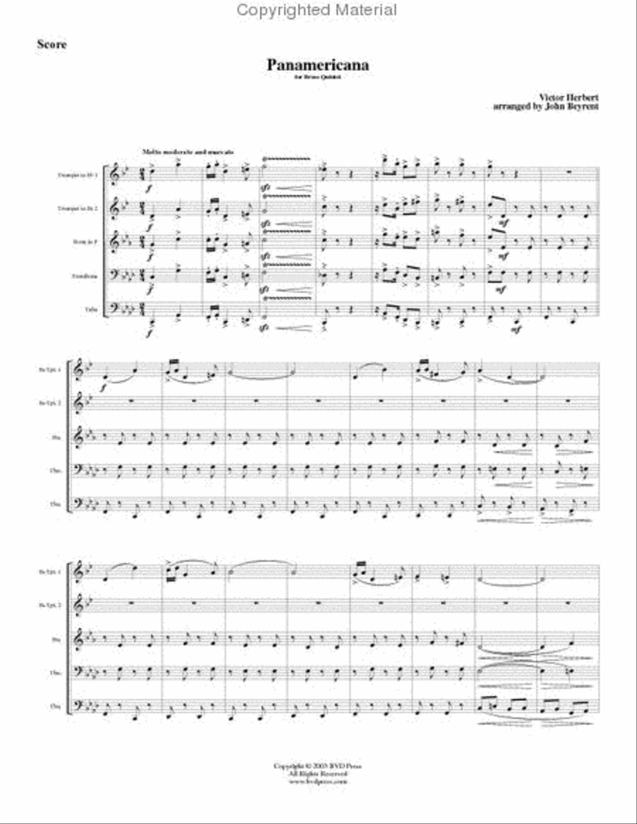 Panamericana Brass Quintet scores gallery preview page 2