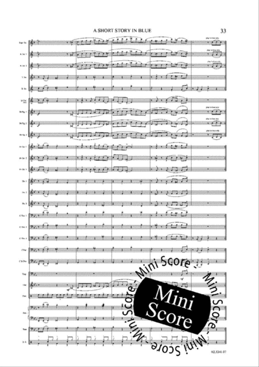 A Short Story in Blue Fanfare Band scores gallery preview page 39