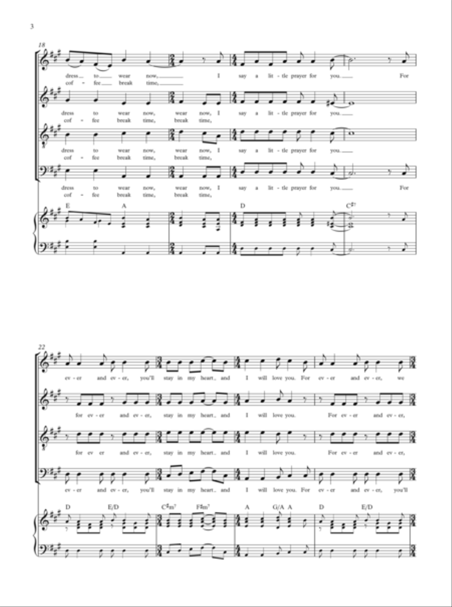 I Say A Little Prayer (arr. Gitika Partington) 4-Part scores gallery preview page 3