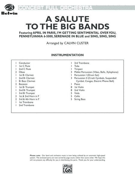 A Salute to the Big Bands: Score