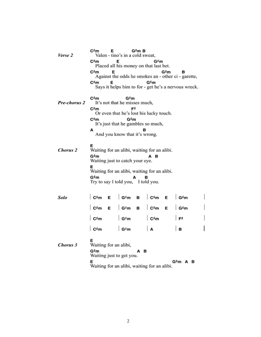 Waiting For An Alibi Acoustic Guitar scores gallery preview page 2