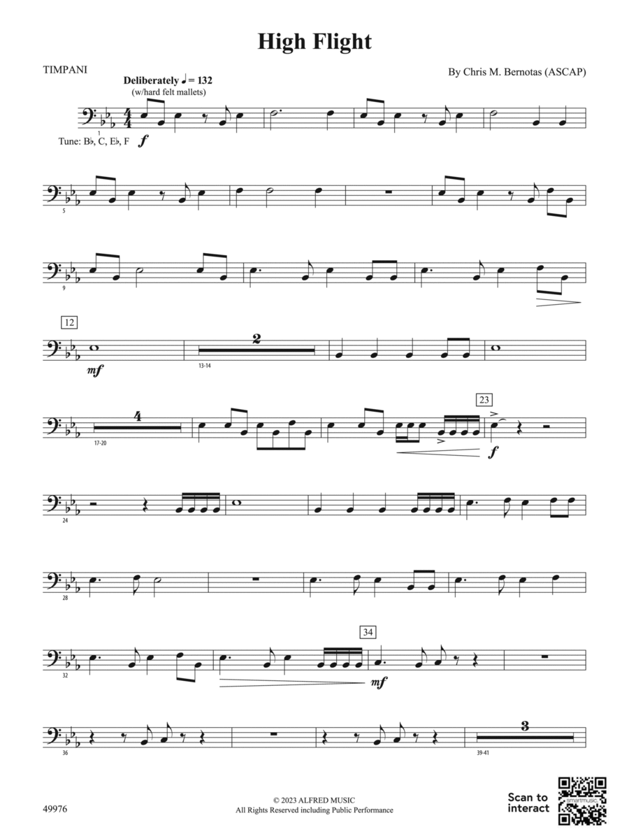High Flight: Timpani Concert Band scores gallery preview page 1