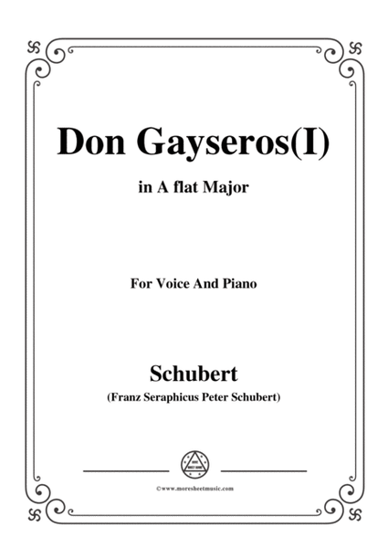 Schubert-Don Gayseros(I),in A flat Major,D.93 No.1,for Voice and Piano image number null
