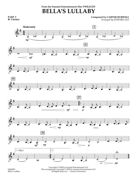 Bella's Lullaby (from "Twilight") - Pt.3 - Bb Clarinet