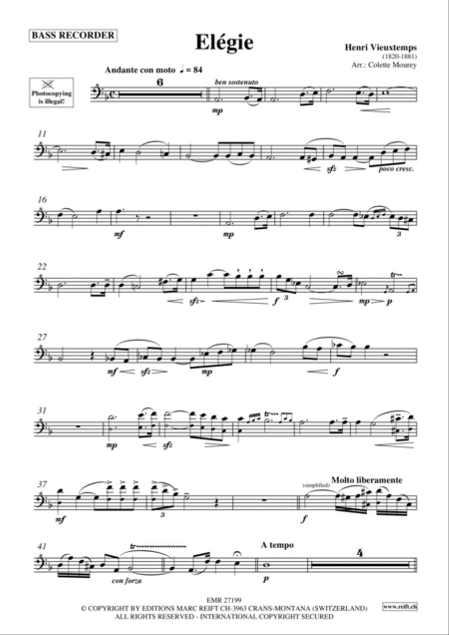 Elegie Bass Recorder scores gallery preview page 2