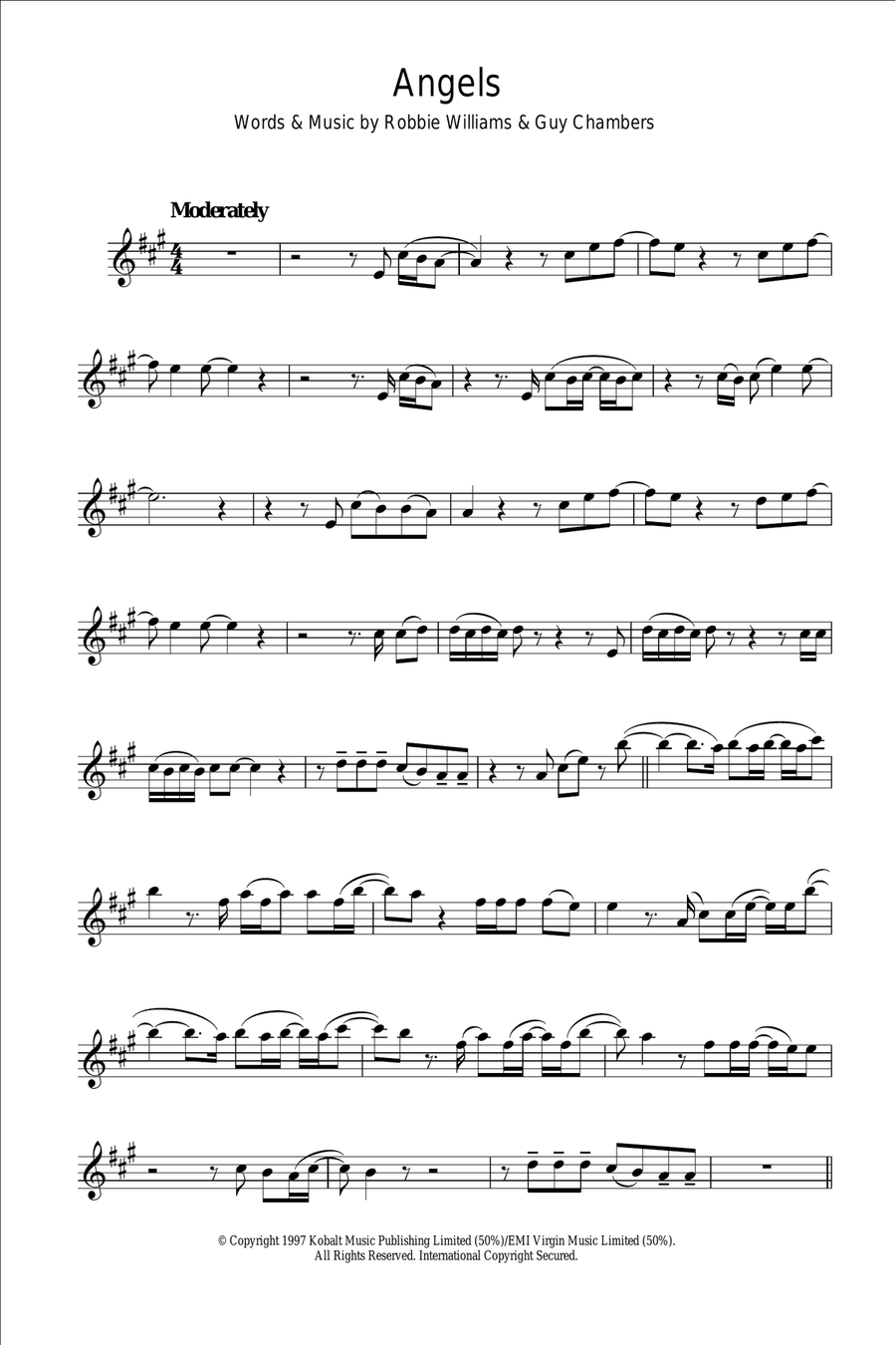 Angels Alto Saxophone scores gallery preview page 1